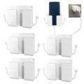 2 PCS Mobile Phone Charging Hanging Holder Multifunction Wall Mounted Plug Bracket Remote Control Mounted Storage Box. 