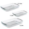 Fenix  Oven Proof Glass Serving Dish- Transparent 3 Pcs Set. Oven Use And Serving Dish And Bakeware.. 