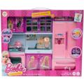 Modern Kitchen Toy Set Battery Operated Play Set with Refrigerator, Accessories, Fruits, Music and Lights, Pretend Play Toy (18X12 Inches).