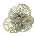 Metal Wall Decor, Modern 3D Ginkgo Flower Wall Sculpture Art Craft Stylish for Cafe for Bedroom. 