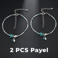2 PCS Hot Selling Pearl Sea Star Payell Yoga Beach Hanging Chain Anklet Pendant Friendship Foot Ornament Jewelry | Birthday Wedding Engagement Bridal Party Marriage Anniversary Ultimate Gift for Modern Women – Multicolor.
