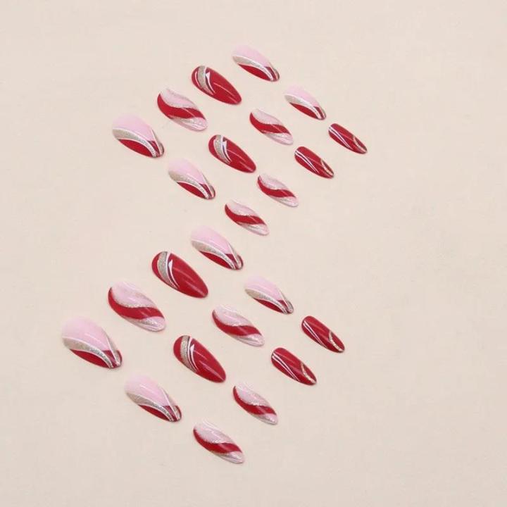 Ren%20nail%20ripple%20color%203D%20apricot%2024%20pieces%20pink%20thread%20with%20French%20tip%20design%20wearable%20nails%20artificially%20pressed%20on%20the%20nail%20tip%20art%20-%20Image%206