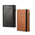 Multifunctional Leather Travel Bag Wallet Ticket Holder Organizer Case with Zipper Fashionable Passport Bag. 