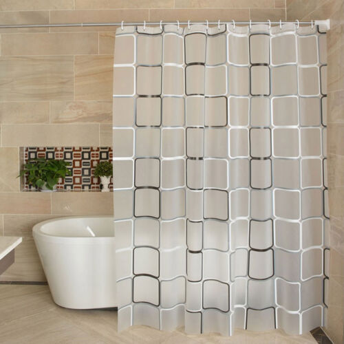 Waterproof Shower Curtain With 12 Rings For Bathroom Toilet