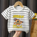 Elegantstunning Children Short Sleeve Tops Cartoon Printing Round Neck T-shirt Summer Breathable Cotton Shirt For Boys Girls.