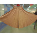 Women's Linen Skirt Palazzo High Waist A-Line Midi Skirt Asymmetrical Hemline for Spring Summer Autumn.