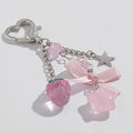 Fashion Bag Charm Keychain - Acrylic Pendants with Flower, Star, Love, Bow & Strawberry for Women's Bags, Backpacks & Pants. 