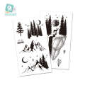 New Little Fresh Waterproof Mountain River Black and White Personalized Temporary Tattoo Hand Sticker. 