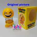 1 pieces (Large size 50*75mm) Emoji Smiling Face Spring Doll, Cute Emoji Bobble Head Dolls for Car/ Bike showpieces Bounce Toys.. 