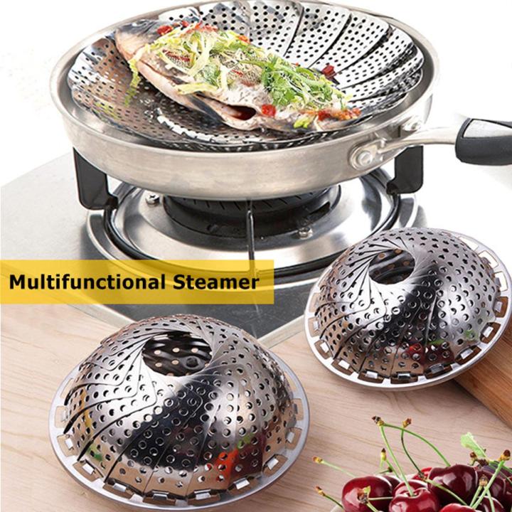 Stainless Steel Food Boiler Steamers Pasta Pot 3 In 1 - Multifunctional Cooking Tool- Enjoy Versatile Cooking Options With Ease