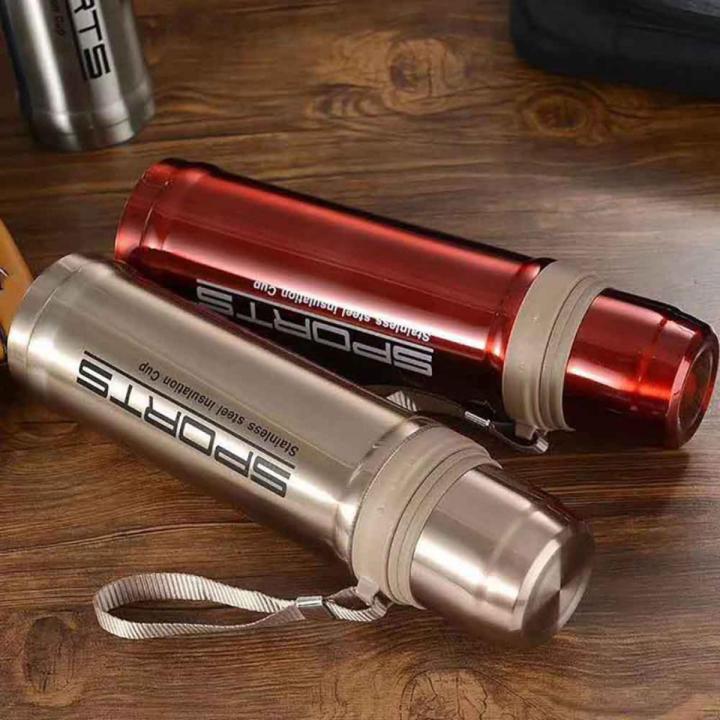 750ml Sports stainless Steel Insulation Cup Thermos Water Bottle Termos  With Heating Pot Sport Stainless Steel Double Bottom Drinkware Insulated