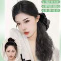 Wig Women's Long Hair Detachable Bow High Ponytail Grip TikTok Same Style Water Ripple Low Tie Wig Braid. 