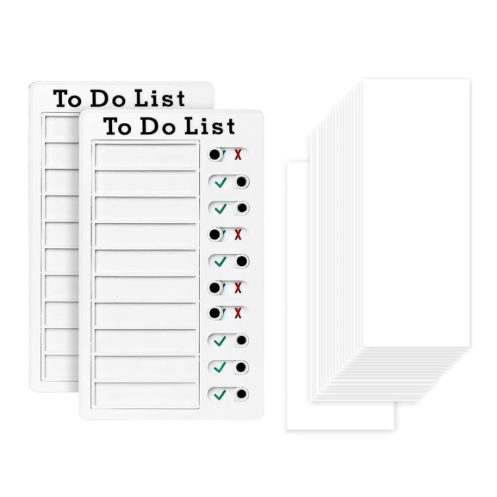 Chore Chart Check List Task Board Set with Slider Daily to Do List Board Reminder Board Set Kit Detachable Reusable Chores Chart