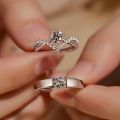 2023 1 Pair Adjustable Copper Plated Platinum Couple Ring Men Women Overlap Opening Wedding Finger Jewelry FreeShipping.