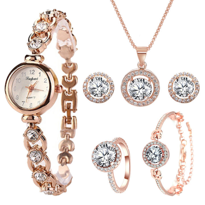 Fashionable%20Waterproof%20Women's%20Metal%20Strap%20Watch%20Exquisite%205pcs%20Diamond%20Inlaid%20Ladies%20Quartz%20Watch%20Set%20Girl's%20Minimalist%20Watches%20-%20Image%207