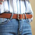 Women's PU Leather Belt Adjustable Female Waistband for Skirt Trousers Pants 100cm Camel Buckle. 