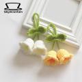 Hand-woven Pendants 2 Pcs Flores Convallariae Knitted Contrast Color Soft Fabric Diy Material Shoulder Bag Schoolbag Decor Car Interior Pendant Meaningful Gift Pendants. 