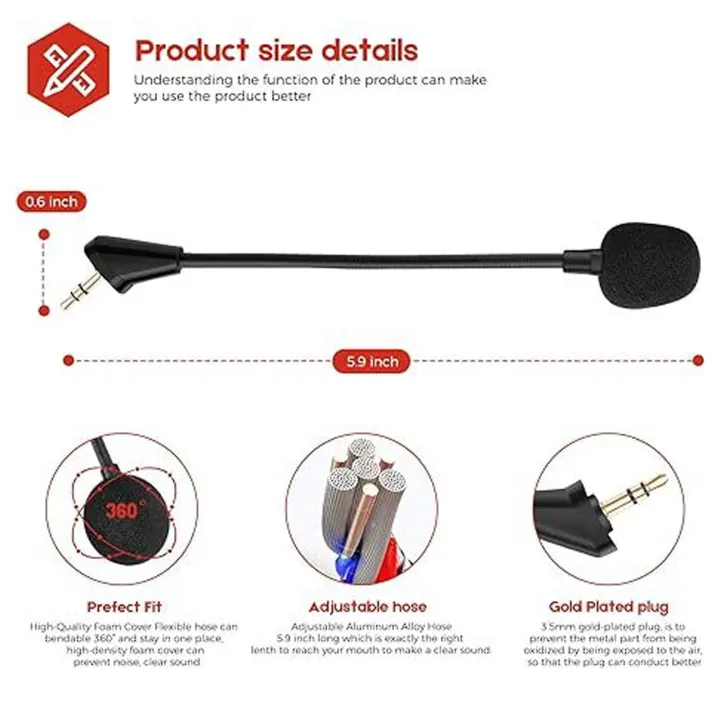 Detachable%20Microphone%20Boom,%20Replacement%20Game%20Mic%20Removable%20with%20Flexible%20for%20Daily%20Use%20-%20Image%207