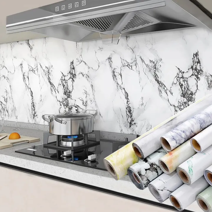 Kitchen%20Wall%20Stickers%20Waterproof%20Heatproof%20Marble%20Self%20Adhesive%20Wallpaper%20Vinyl%20Film%20Cupboard%20Decoration%20Sticky%20Paper%20Decal%20-%20Image%203