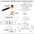 BEVOTOP 2pcs IPEX Cable uFL/u.FL/IPX/IPEX-1 Female to SMA Female WIFI Antenna RF Cable RF1.13/RG178 Pigtail Extension.