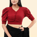 Fashionable half sleeve ghoti hata crop top blouse for girls & women. 