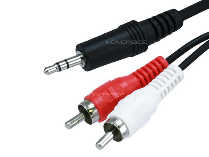 3.5mm%20Stereo%20Plug/2%20RCA%20Plug%20Cable,%20Black,%203.5mm%20to%20AV%20Cable,%201/2%20Cable,%20Black%20-%20Image%203