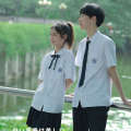 Taiwan Affiliated Middle Genuine Female High School College Style Student Dress White Shirt JK Uniform Set Summer Graduation Season. 