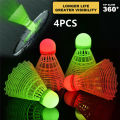 【7Rings Store】4pcs Led Badminton Colorful Goose Shuttlecock Dark Night Birdies Lighting For Outdoor Indoor Sports Activities.
