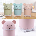 Desktop trash Mini Flip Lid Home Living Room Desktop Bedside Plastic Trash Can Cartoon Garbage Bin. 