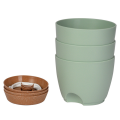 3Pack 6.5Inch Self Watering Pots for Indoor Plants,Flower Pots Planter with Drainage Holes and Wick Rope Durable ,White.