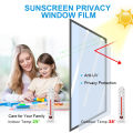 Window Tint One Way Privacy Window Film Anti-UV Heat Control Reflective Daytime Privacy Protection Glass Film for Home Office with Free Tools.