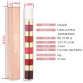 5-color matte non-stick bamboo lip gloss waterproof long-lasting lipstick. 