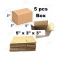5 Pcs Parcel Carton Box 5 x 3 x 3 Inch | Small Mini Packaging Shipping Box for E-commerce & Courier Small Cardboard Shipping Box Mailers 5x3x3 Inch Inch Brown 533 box Packaging Material. 