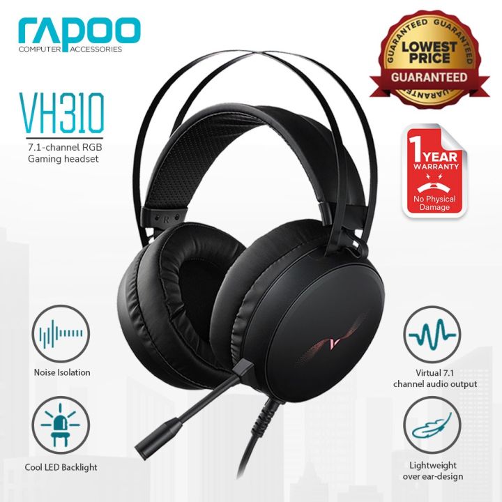 Rapoo VH310 USB 7.1 Virtual Surround Channel Gaming Headset with Microphone Noise Cancellation