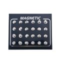 12Pairs/Set Unisex Rhinestone Inlaid Magnetic Stud Earrings Non Piercing Jewelry. 