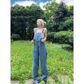 BAB YSNAKEOfficial Denim Suspender Pants Straight Loose Slimming Casual Women's Summer Mop New Age-Reducing. 