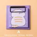 30 Sheets Cartoon Board Clip Sticky Notes Pad Cute Stationary Student Memo Kawaii Sticky Notes Diary Journaling Craft Decorative DIY Scrapbooking Office Supplies. 