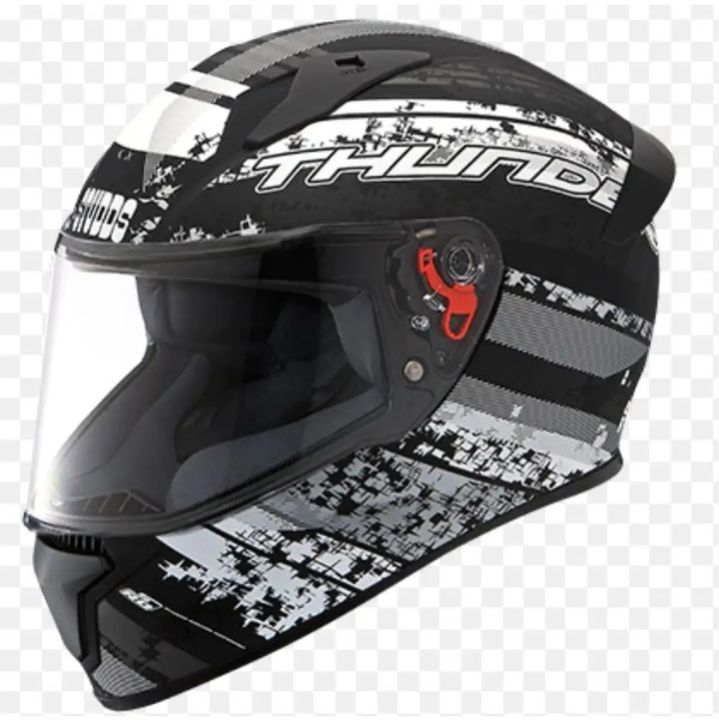 Matt Black Thunder D1 Studds Thunder D1 With Clear Visor Matt