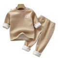 Children's fleece and thickened underwear set, boys' warm autumn clothes, autumn pants, girls' pajamas, and children's autumn and winter two-piece set. 