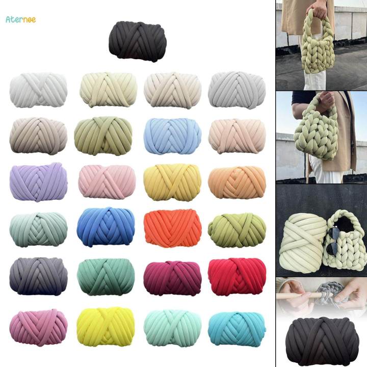 Chunky Yarn, Tube Giant Yarn, Soft Crocheting Hand Knit Jumbo Tubular Yarn, Bulky Chunky Yarn for Macrame, Carpets, Crochet, Pillow, Cushion