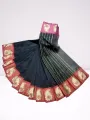 Black color saree/sari/share with two color combination jacquard design par /80% cotton mix sari  collection for women.. 