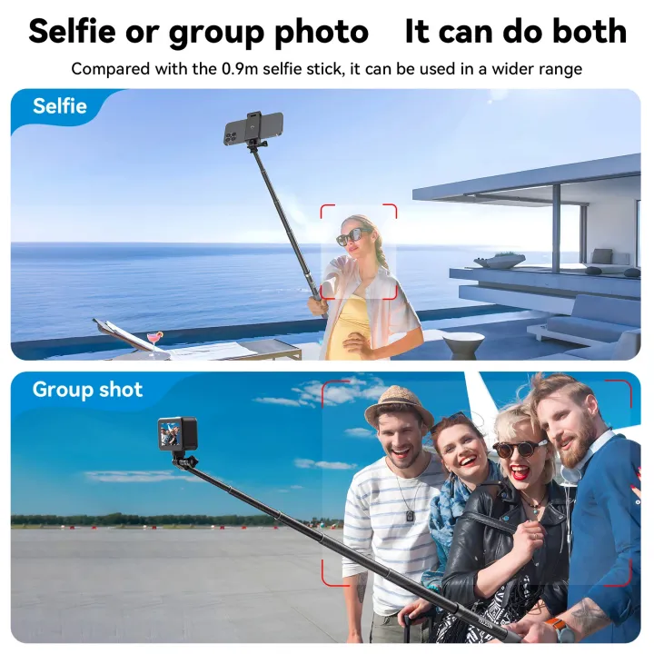 TELESIN%201.2M%20Extendable%20Carbon%20Fiber%20Selfie%20Stick%20Monopod%20For%20GoPro%20Insta360%20Osmo%20Action%20DJI%20Action%20Camera%20-%20Image%202