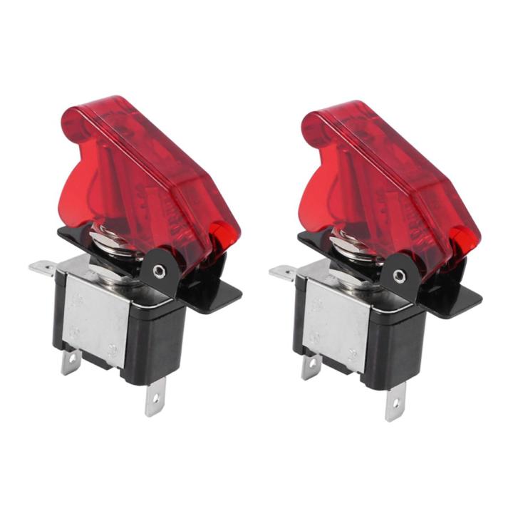2X 12V 20A Car Truck Cover LED Light SPST Toggle Rocker Switch Control On/Off 2Pins
