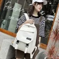 New Simple Canvas Backpack Solid Color School Shoulder Bag for Teenage Boys Girl Student Large Capacity Travel Bagpack. 