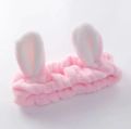 Korean Version of Super Cute Hair Bands Rabbit Ears Flannel Hairband Face Mask Bangs Hairband Cute Girl Animal Fluffy Headband Hair Accessories. 