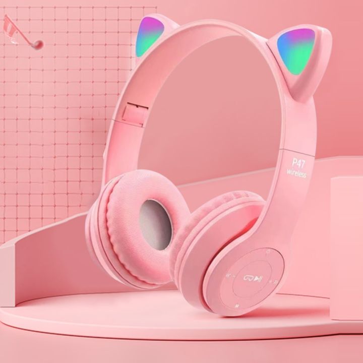 Bluetooth%20Wireless%20Earphones%20Flash%20Light%20Bluetooth%20Headset%20Kid%20Girl%20Voice%20Control%20Wireless%20Headphones%20Mic%20Cat%20Ears%20Music%20EarBuds%20-%20Image%202