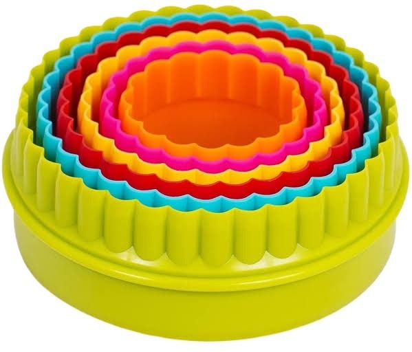 5pcs plastic round-shaped cookie cutter