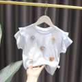 short sleeved t shirt children's top baby half sleeved girls' summer outfit Zhongmin one.