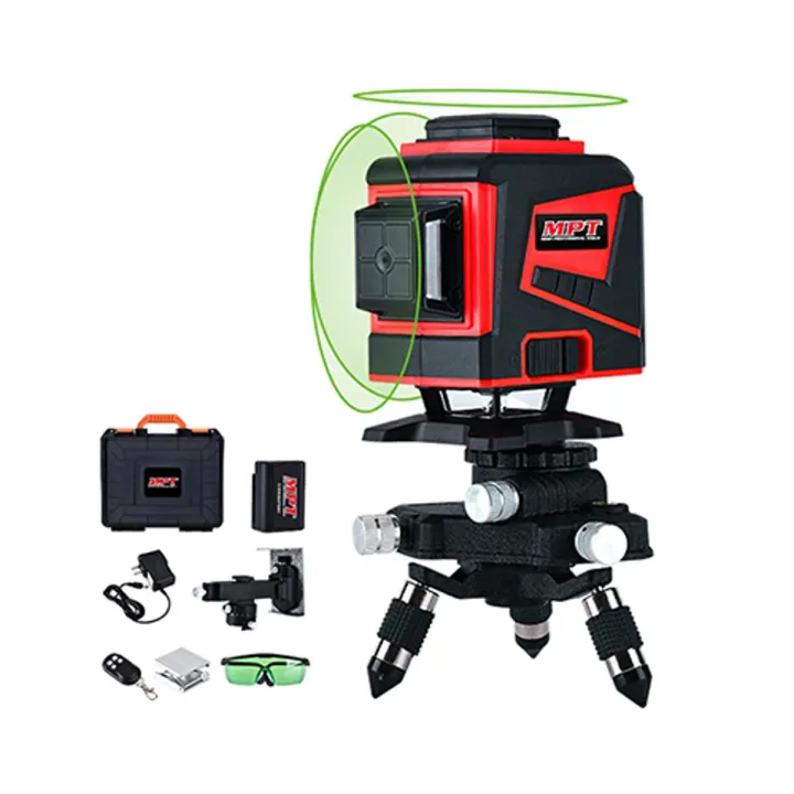 MPT Line LASER Level, 12 Line, Green Light, Working Range : 45M Model : MLL1207 - Kings Trading