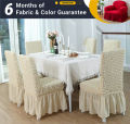 Turkey 6 Piece Elastic Stretch Chair Cover Seat Covers Spandex Washable Banquet Wedding Party cream colour.